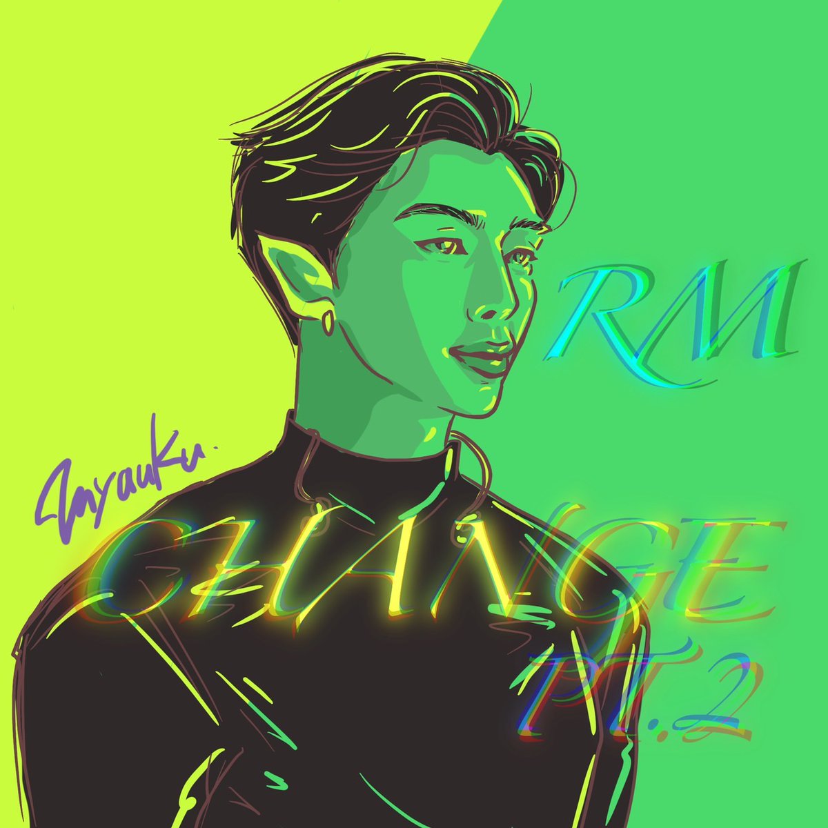 「CHANGE PT.2 BY RM#BTS #btsarmy #btsart #」|みゃうくのイラスト