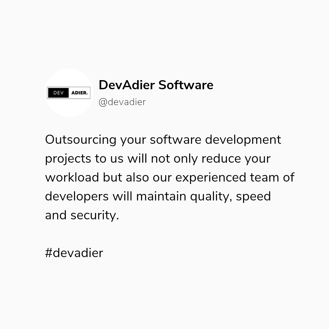 devadier's tweet image. Outsource your software to us!