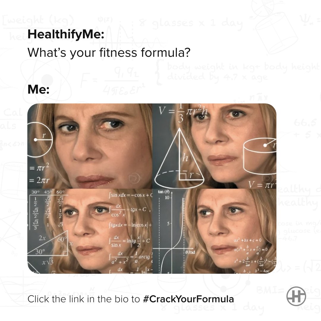 healthifyme's tweet photo. Leave the math to us and focus on your fitness journey πͺπ»
#CrackYourFormula today ππ» https://t.co/XMbKi2jELM
#CrackItWithHealthifyMe #HealthifyPro #HealthifyMe #FitnessJourney https://t.co/KMcMbzHoKX