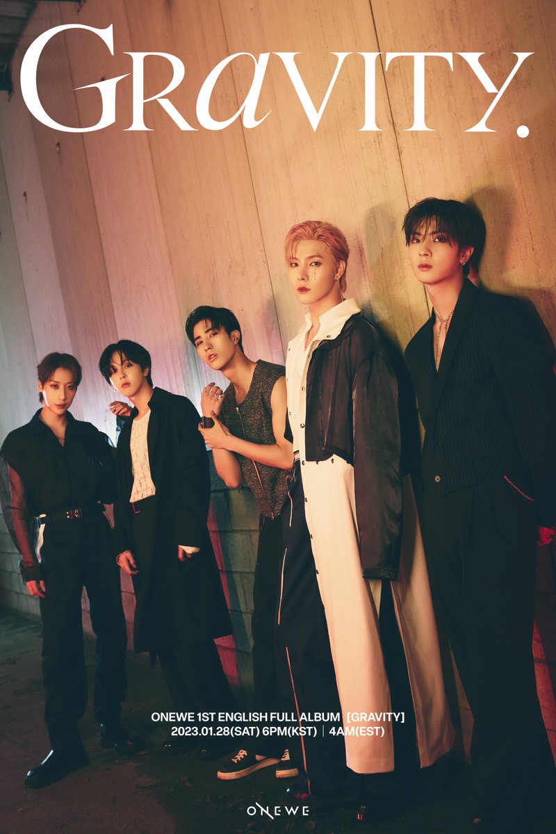 [#ONEWE] 

ONEWE 1ST ENGLISH FULL 
ALBUM [GRAVITY] 
  
◾ CONCEPT PHOTO #2 ◾

2023.01.28 6PM (KST) 
/ 4AM (EST) RELEASE✔

#원위 #GRAVITY