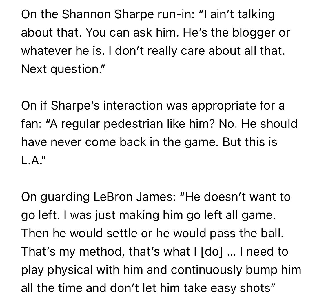 Desmond Bane told Shannon Sharpe, 'You know this game over' before