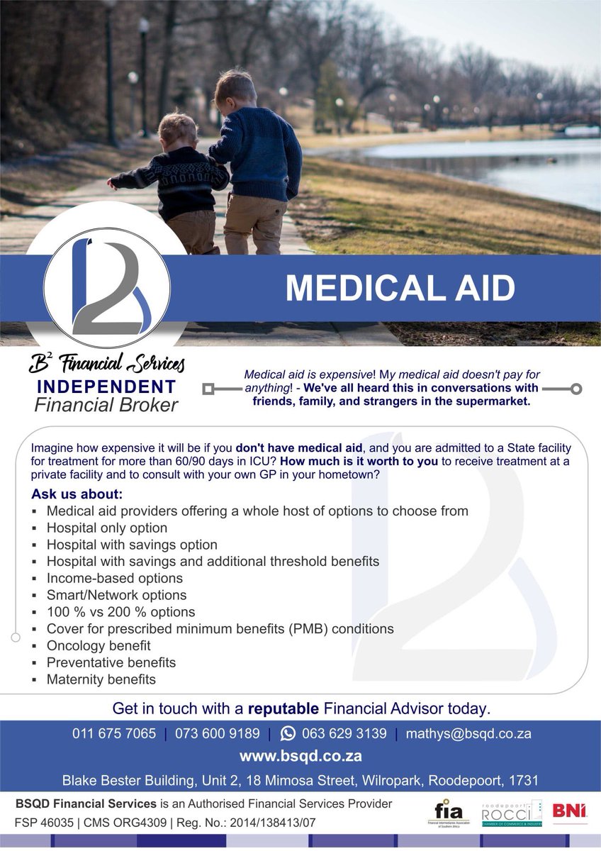 BsqdFinancial's tweet image. Want to know the different medical aid and health insurance products that are available , and how they work - look no further , get n touch ! #medicalaid#gapcover