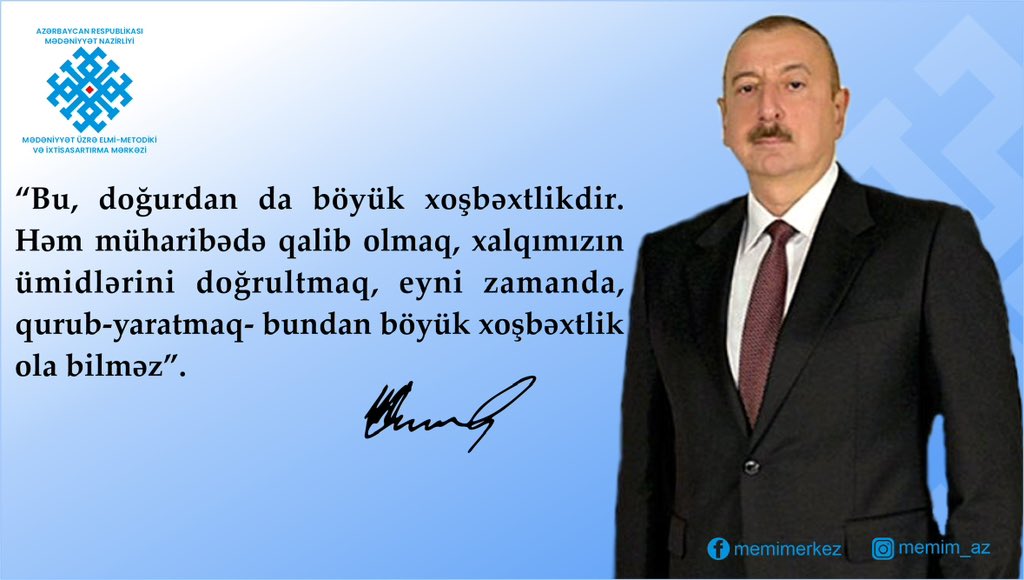 MnMemim's tweet photo. #MEMIM #Mədəniyyət #Öyrən #Faydalan #Azərbaycan #İlhamƏliyev https://t.co/kPbsR55571