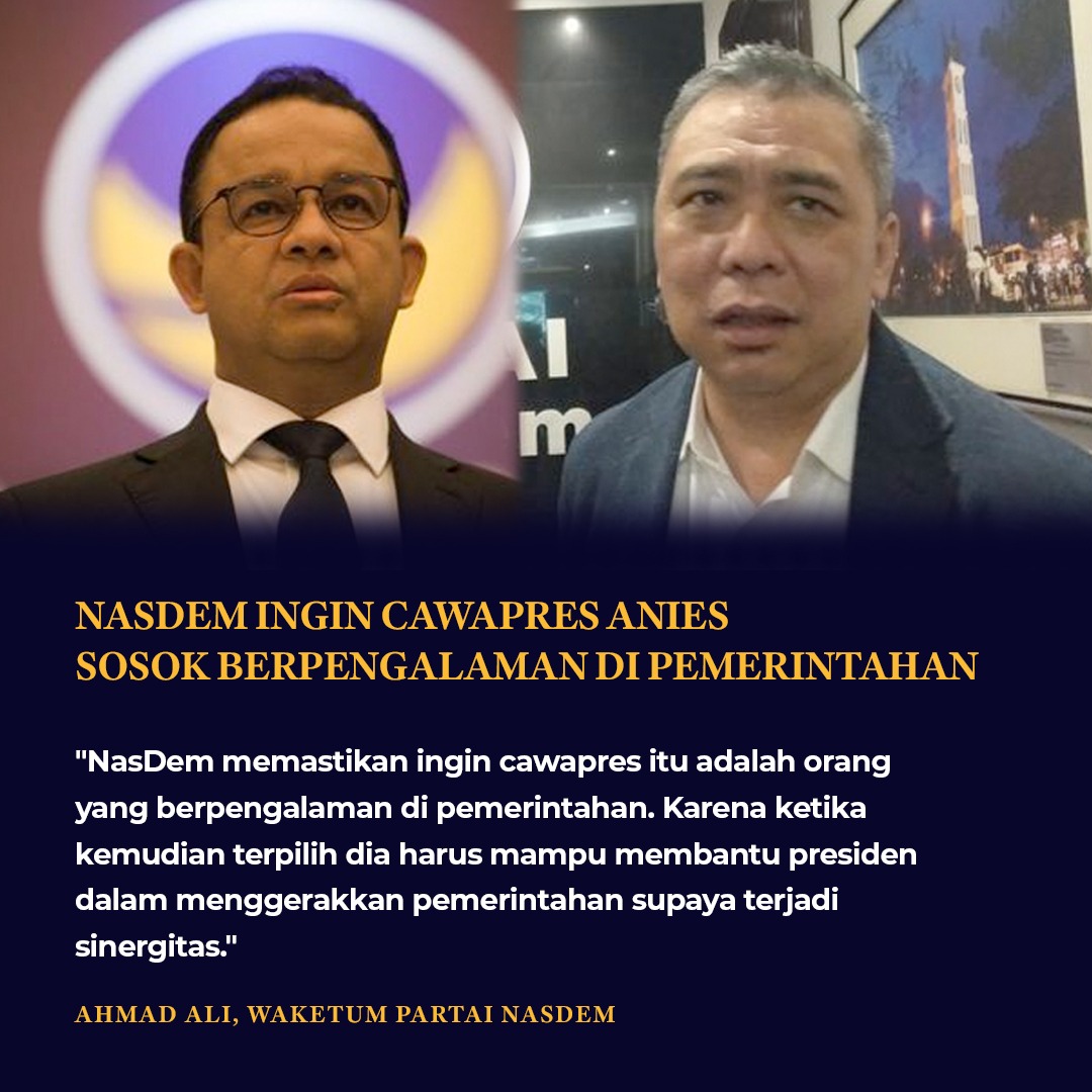 jeejenny18's tweet photo. Tull bangett. Harus yg berpengalaman. Agar bisa pas berpasangan dg pak Anies @aniesbaswedan @NasDem #Na5dem #NasdemNomer5 #ItsTime https://t.co/I8YZJyyyOx