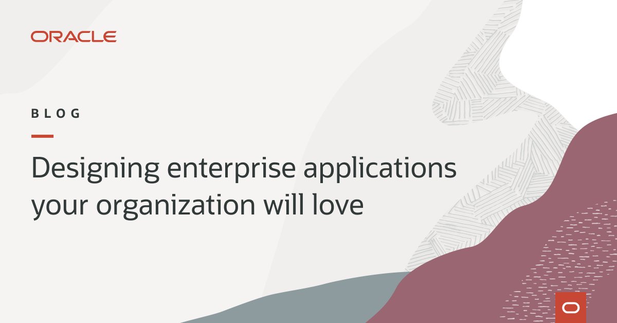 pbambridge's tweet image. Want to take your enterprise application design to the next level? Oracle is sharing 6 key steps.
social.ora.cl/60173ZJkN #SaaS #EnterpriseApps