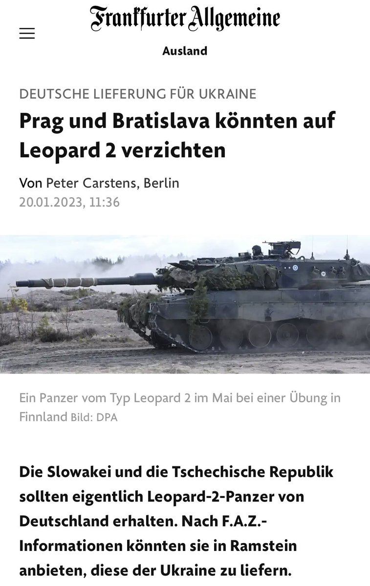migrate89's tweet photo. KRASS: Der slowakische Verteidigungsminister Jaro Nad sagt, der FAZ-Bericht, die Slowakei würde Leos abgeben, ist „Fake News“. 

Die nächste! Es ist nur noch Wahnsinn, was abgeht. https://t.co/jVgSqjZGLR