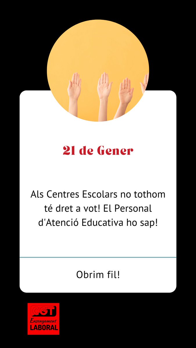 ⬇️Obrim fil⬇️

Contradiccions d'<a href="/educaciocat/">Educació</a> : promou els aprenentatges cooperatius, mentre en els centres educatius cada cop hi ha més jerarquies. Gràcies al #decretdeplantilles.

<a href="/Esquerra_ERC/">Esquerra Republicana</a> <a href="/JosepGCambray/">Josep G. Cambray</a>
#lalluitacontinua

diarieducacio.cat/el-decret-de-p…