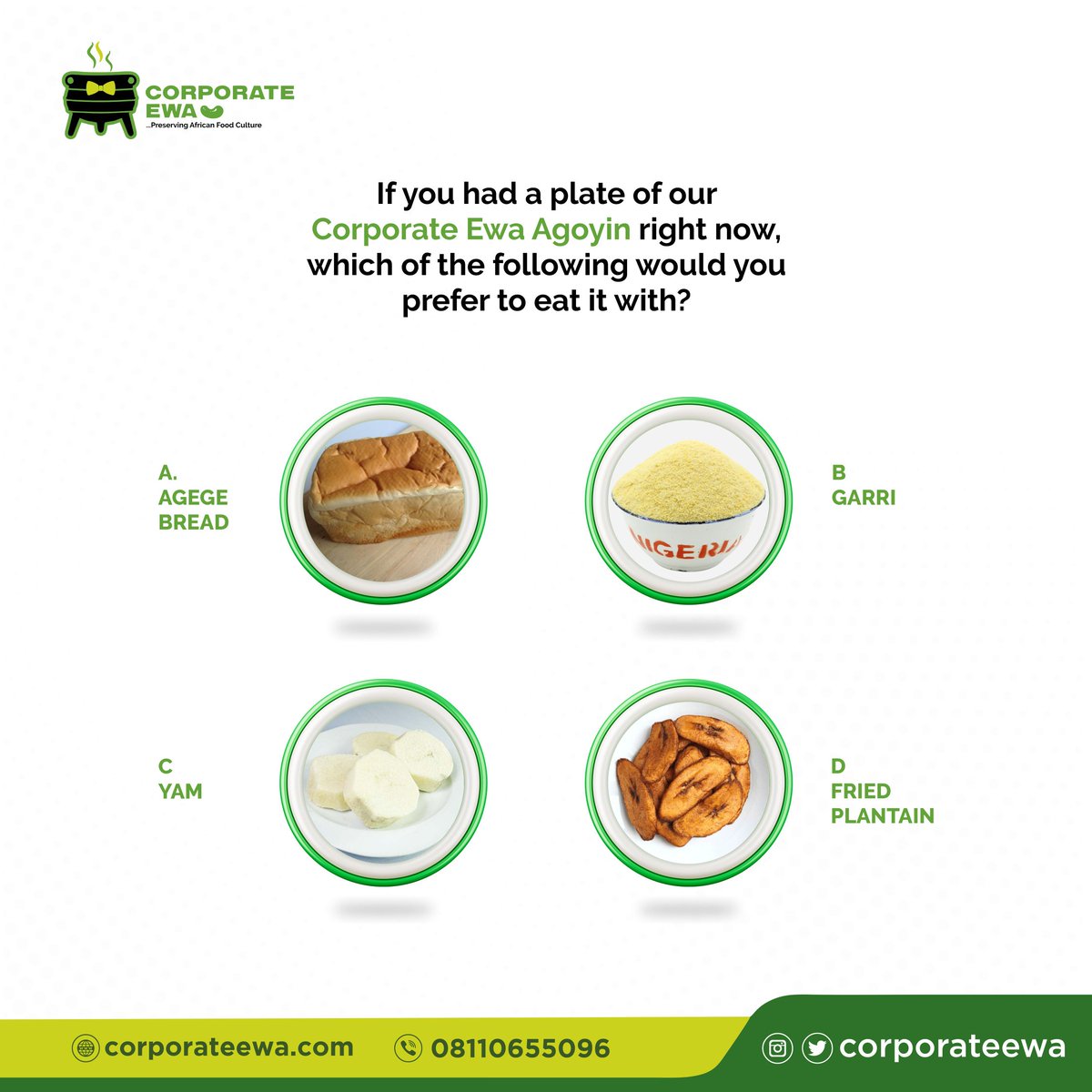corporateewa's tweet photo. Leave your response in the comments section. 

Can't wait to see which option gets the most love from you, foodies!

#corporateewa #naijafood #nigerianfood 
#abujaeats #lagosfood #explore #goodfood #explorepage #foodlover #lagosbusiness #foodblogafricang #naijachef https://t.co/Z4Zd3Dg2Y9