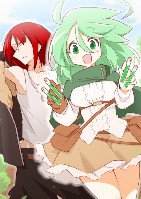 なろうにて @Vojack_BR 氏が連載中のタイトル!
『魔剤戦線異状なし』のイラストを担当させていただきました!!
今ならサクッと読めて丁度盛り上がってく所なので是非ね…! 
https://t.co/qaJ92cOnbm 