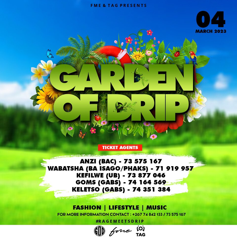G.O.D season 🌴💚🔥 Venue &amp; Early Bird Tickets available for purchase. #RAGEMEETSDRIP 

For tickets contact the numbers on the flyer.