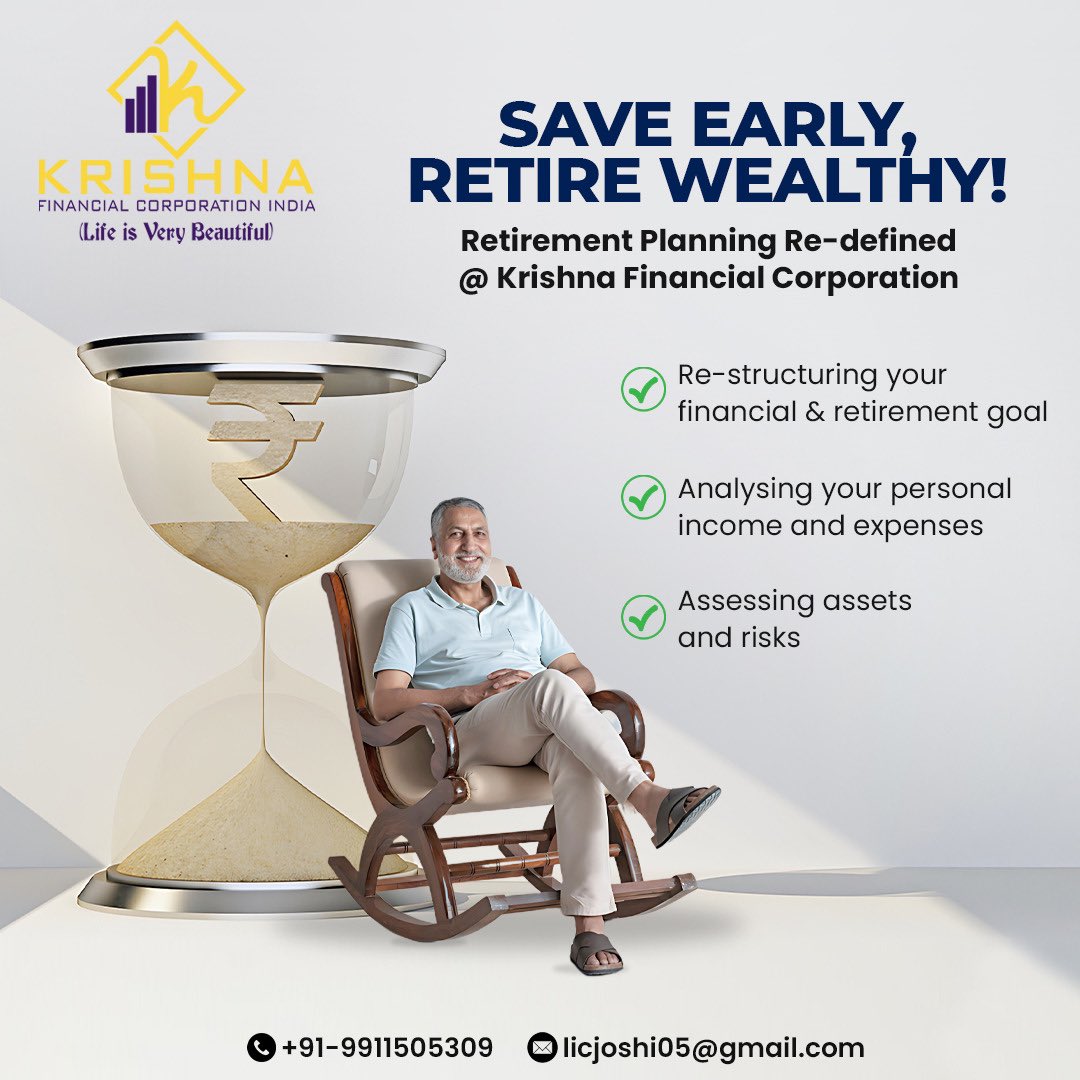 licjoshi05's tweet photo. Your guide to ideal financial future planning starts here. We help you plan now so that you retire wealthy!
๐ You can DM us!
๐ +91 9911505309
๐ฉ licjoshi05@gmail.com
#InsuranceZarooriHai #KrishnaFinancialCorporationIN #CompleteFinancialPlanning #RetirementPlanningExpert https://t.co/GZ5rkgI1M7