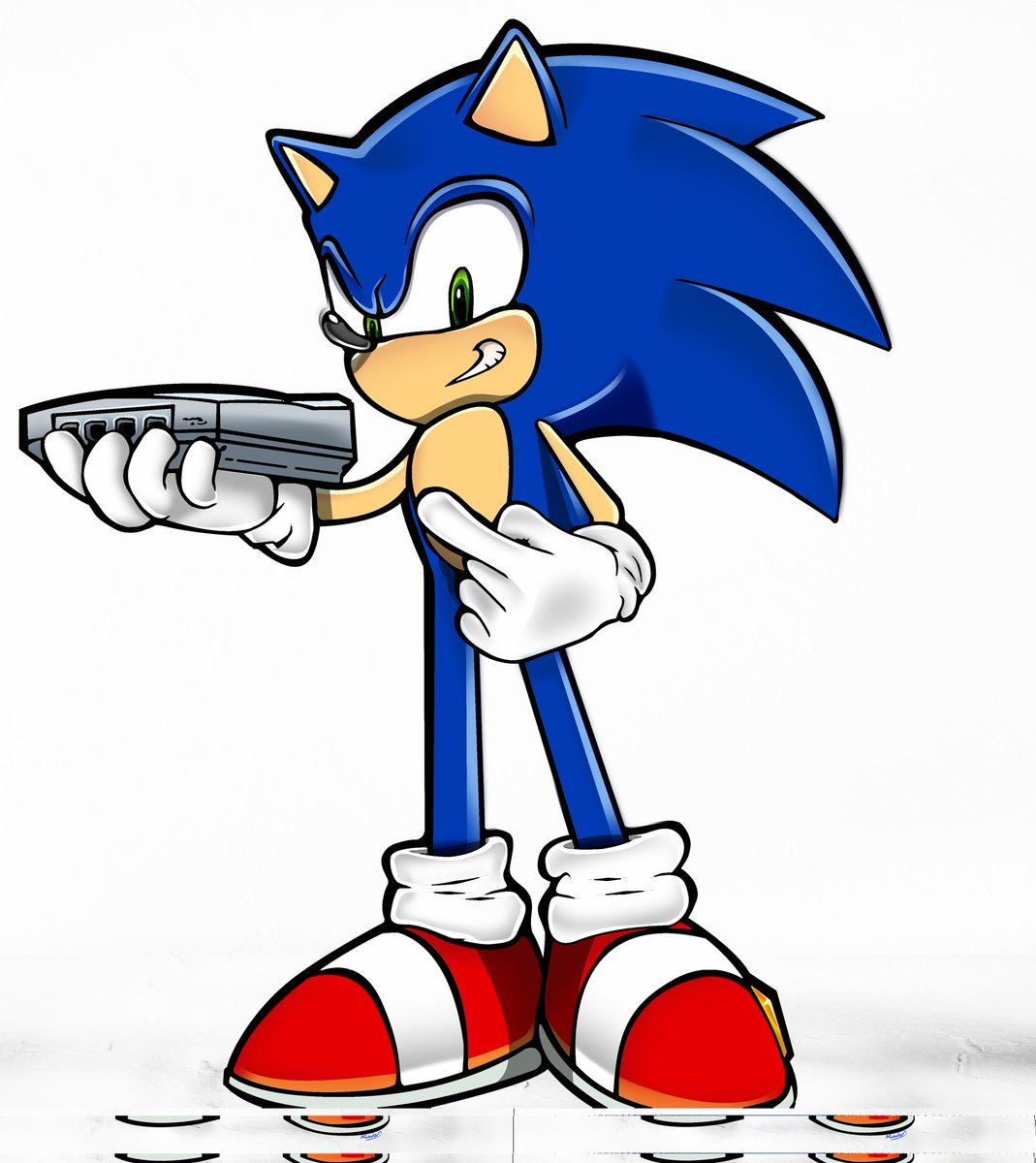 I drew sonic in Yuji Uekawa's artstyle.