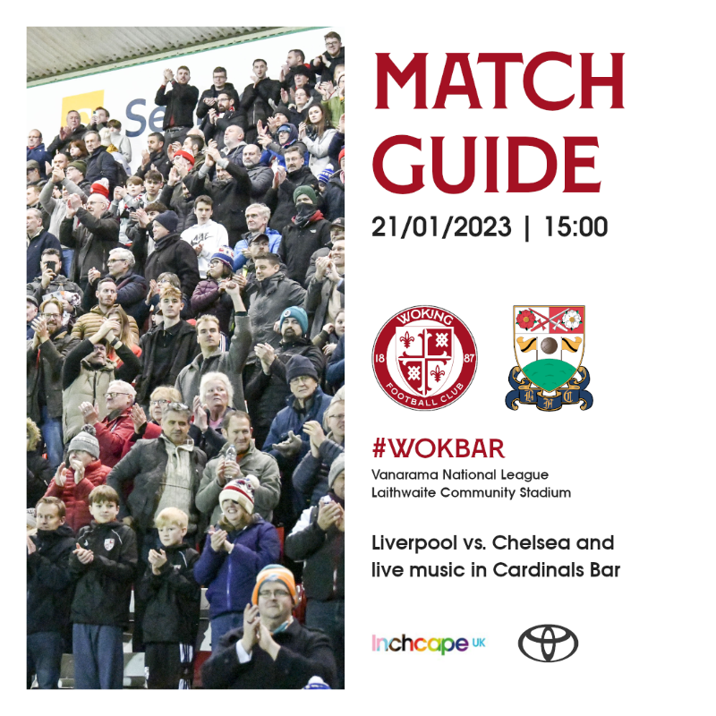 wokingfc's tweet photo. Join us at @laithwaitecomm this Saturday ♦️

🍻 £4 happy hour Madri, Carling and Cider
📺 Liverpool vs. Chelsea showing
🎤 Live music post-match