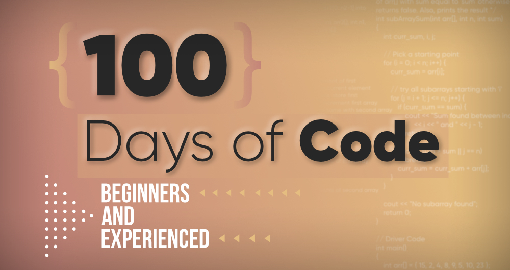 geeksforgeeks's tweet photo. Looking for a guide to get started with #100daysofcode?

This complete guide will help you get started.

Start your journey today: https://t.co/jCKjS8pjwX

#100DaysOfCode #learntocode #codinglife #GfG #CodeNewbie https://t.co/a9VkbpqKIk