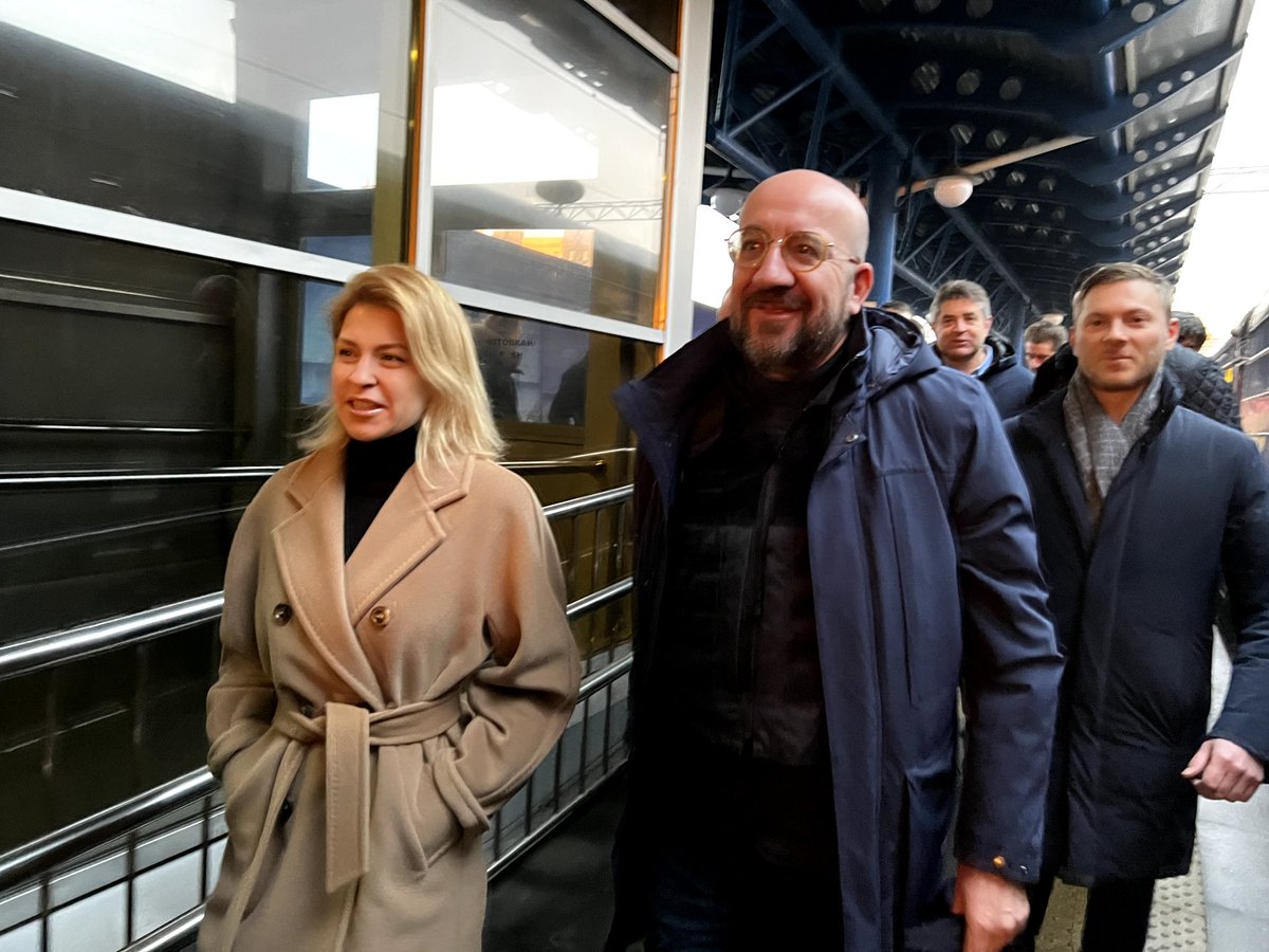 My great pleasure to welcome  <a href="/eucopresident/">António Costa</a> Charles Michel in Kyiv

Thank you for standing with us in this fight for a peaceful European future. #OneEuropeanFamily