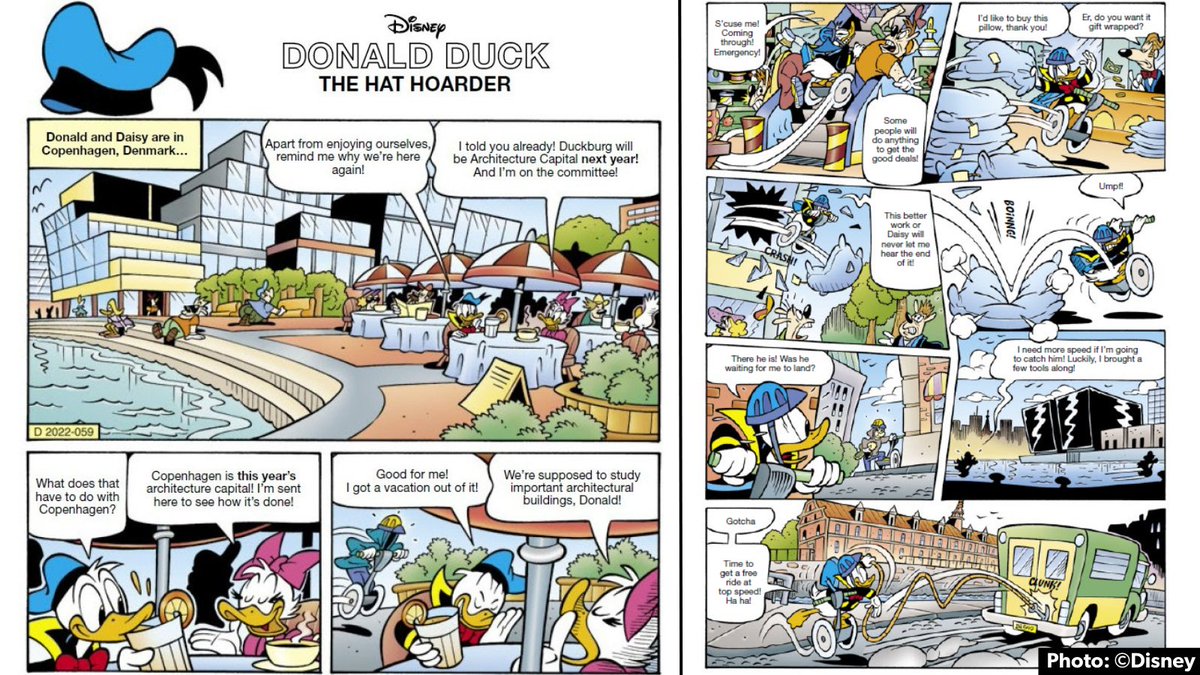 denmarkdotdk's tweet photo. Even in Duckburg they know that Copenhagen is the World Capital of Architecture in 2023!

The architectural passionista Daisy Duck has invited Donald along on a conference trip to Cph - and what a visit it turns out to be🦆🦆🗺️

Read all about it here👇
https://t.co/DReLe82oPk https://t.co/zZQu2PEcGg