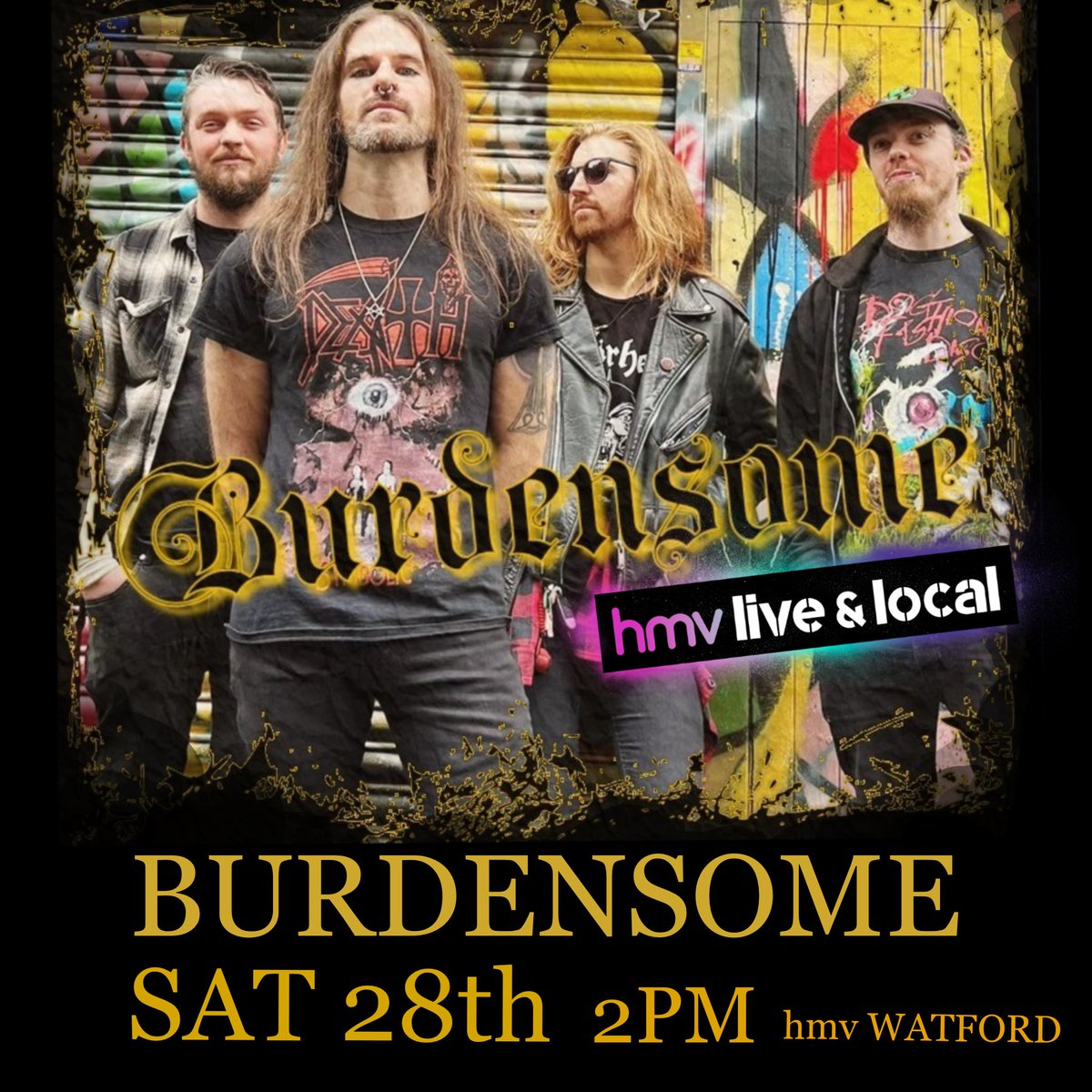 ‼️ LIVE AND LOCAL ALERT‼️ 

We are so excited to announce that we have @Burdensomemusic joining us on Saturday 28th of January for a live performance kicking off at 2pm. It's free, it's fun, so make sure not to miss it! 

#hmvliveandlocal #livemusic #gig