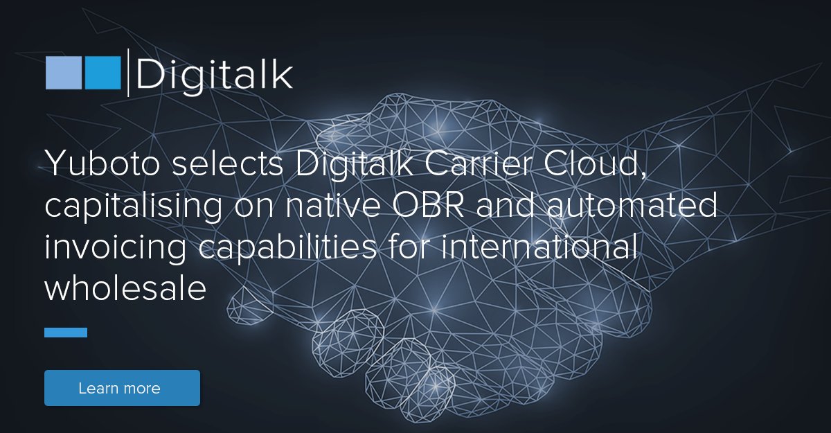 digitalknews's tweet image. Digitalk Carrier Cloud has been selected by fast-growing international operator @yuboto to provide a complete solution for managing wholesale traffic: bit.ly/3XL31pj

#OBR #originbasedrouting #wholesalevoice