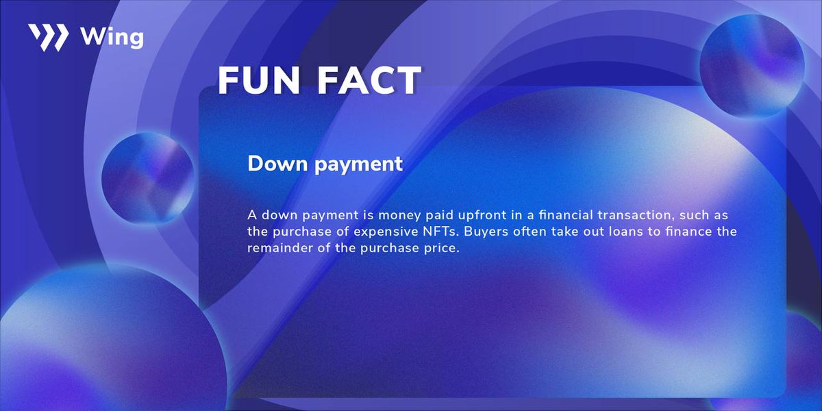 Wing_Finance's tweet image. Down payment is invented to lower the threshold for people to buy something expensive 👛

In the #NFT world, we also have the down payment for investors 🤑

Users can buy blue-chip NFTs with a down payment of 60% at #Wing #NFTPool. 

Try now👉nft.wing.finance 🔥
