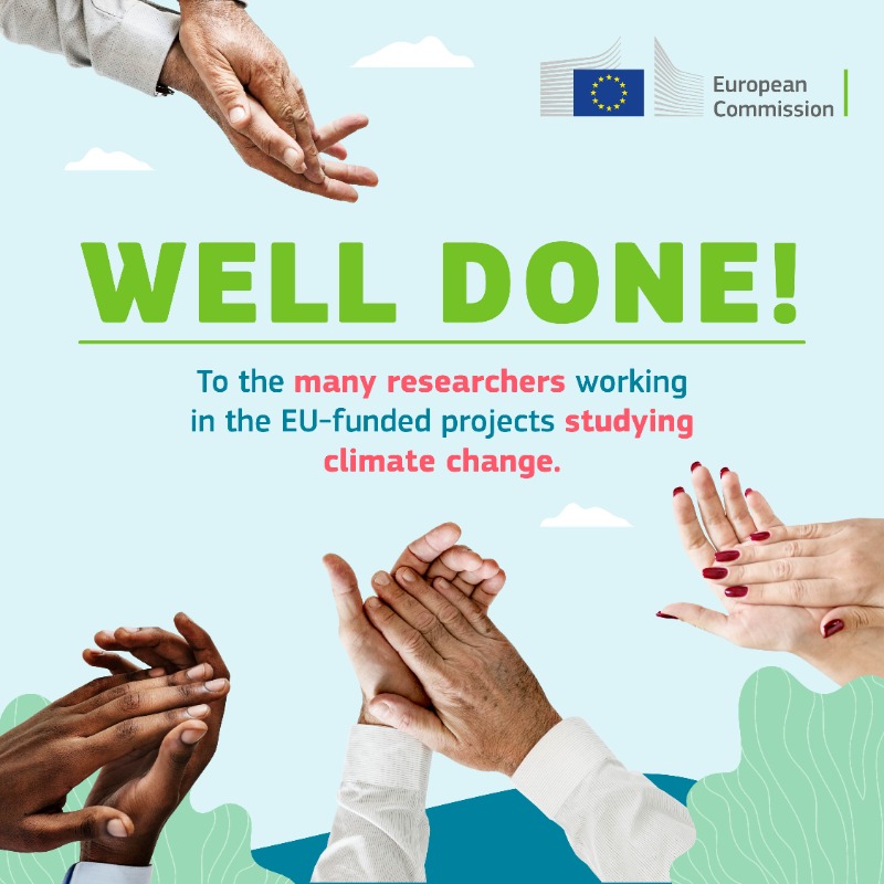 HorizonEU's tweet photo. 👏 CONGRATULATIONS to all researchers &amp; innovators striving for a better world!

Their #EUfunded projects advance our knowledge of climate change &amp; their results support the work of @IPCC_CH.

The more we know about climate change, the better solutions we can find! 👇

#HorizonEU