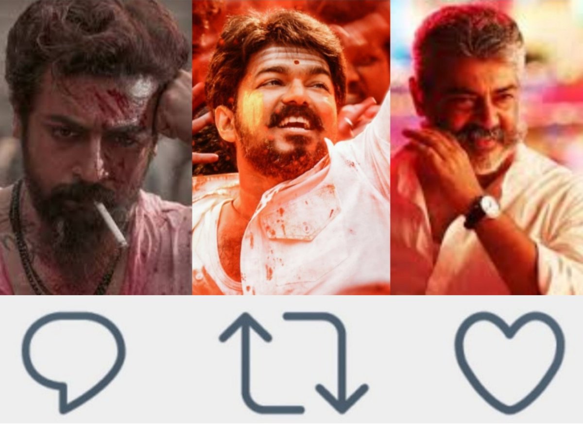 TOlMovies's tweet photo. Who's King Of Screen Presence ?
https://t.co/nxsvQbRQZB

💬#SURIYA     🔄#VIJAY      ❤️#AJITH https://t.co/xcZWfj3Yqw