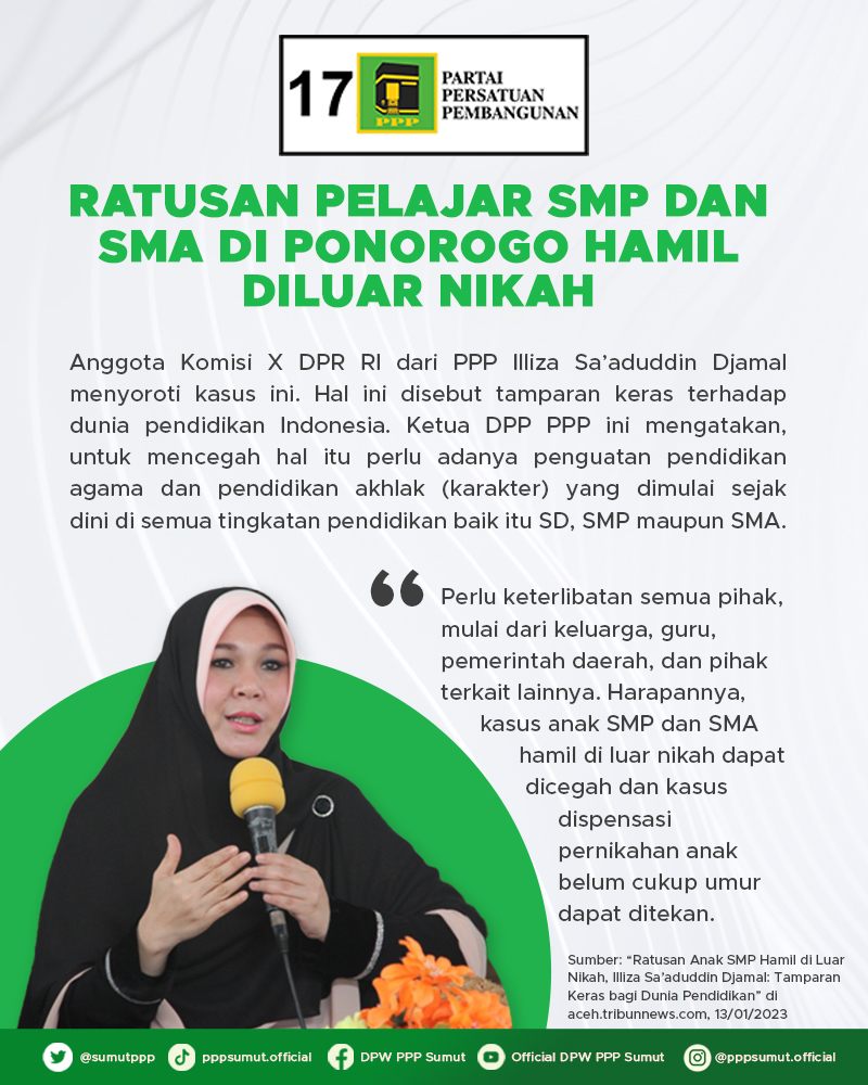 Murid jangan hanya ditekankan pada kecerdasan intelektual saja namun perlu juga ditekankan pada kecerdasan spiritual (iman dan takwa) dan kecerdasan emosional

#ppp #pppsumut #sumut #satutujuanmenjemputkemenangan #partaippp