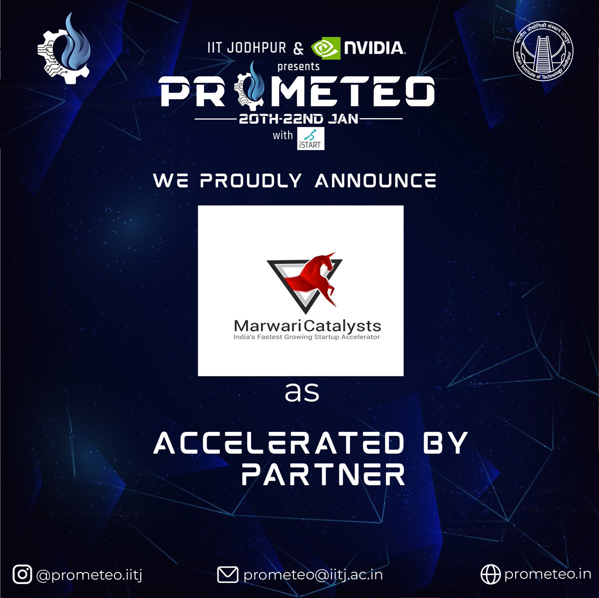 IIT Jodhpur is proud to announce @marwaricatalysts as our Accelerated by Partner for Prometeo'23 

#prometeo #iit #iitjodhpur #iitj #tech #technology #techfest #collegefest #marwaricatalysts #2023 #sponsor #entrepreneurial #entrepreneur #startup #engineering