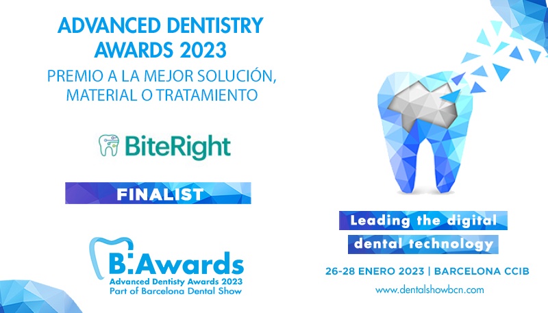 👏Estamos muy contentos de poder compartir que, de entre >80 candidaturas a los premios #BDS2023, la solución integral para tratamientos de prótesis sobre implantes y Cirugía Protésicamente Guiada BiteRight es FINALISTA en la categoría a la mejor solución, material o tratamiento.