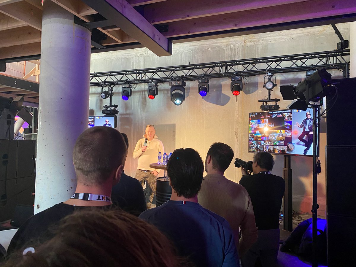 Clogish's tweet photo. Closing off #mxt2023 at @esns is none other than Tom Holkenborg aka @Junkie_XL talking about how Music meets Tech has been a theme through his (epic) career. https://t.co/ISu7ZS3jY6