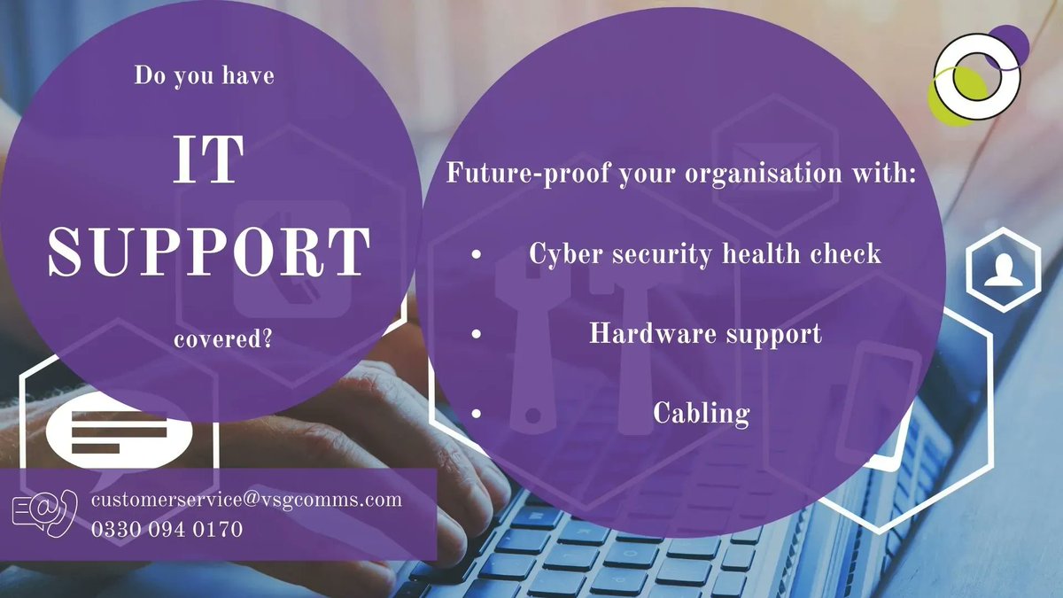 VSGcomms's tweet photo. Its a new year!

Upgrade your organisations IT support with VS Group.

Along with our telecommunications services, we offer IT support.

If you are looking to future-proof your organisation and don't currently have IT with us, we have you sorted! https://t.co/n7dX1VtuRV
