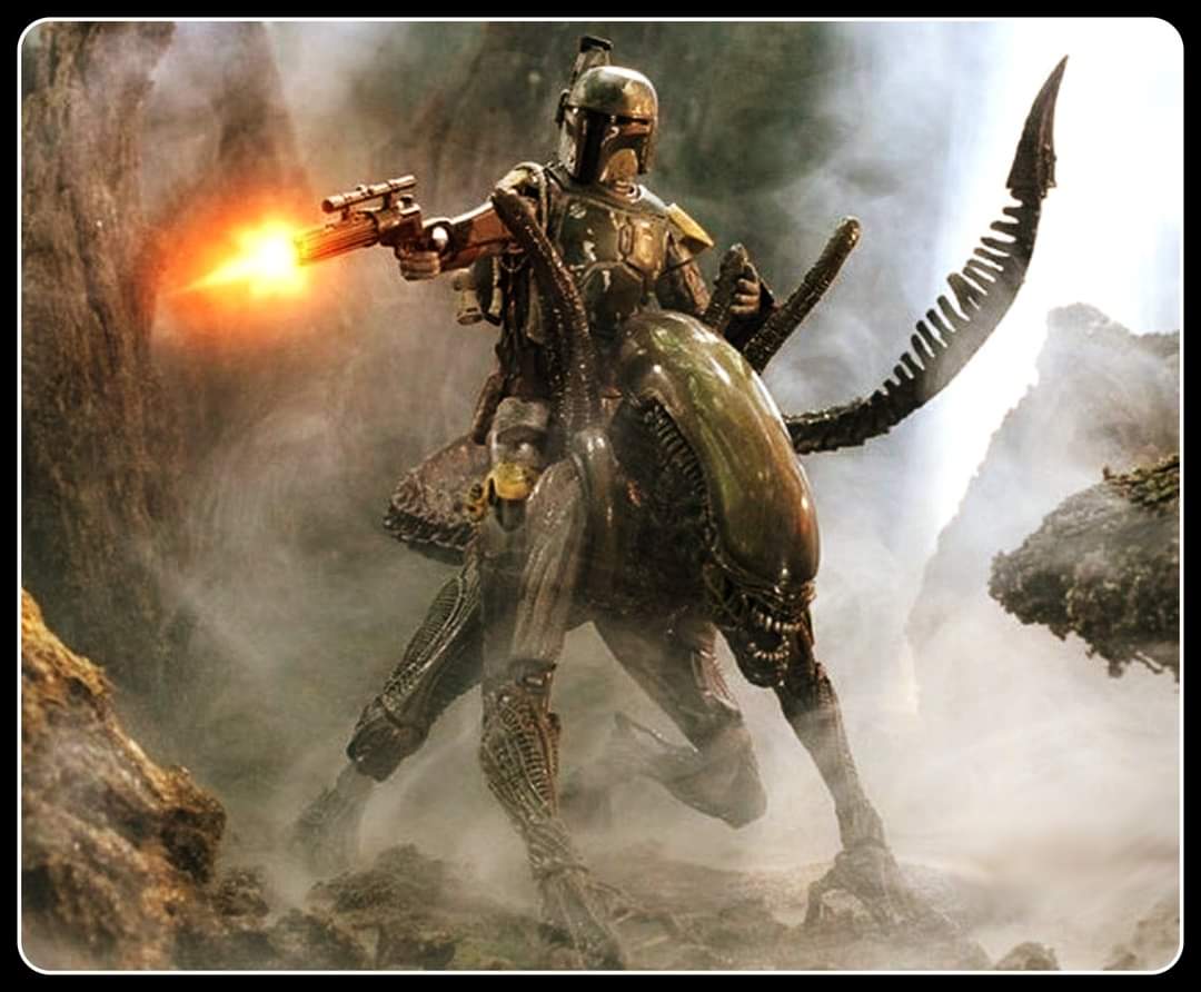 UncreditedXPod's tweet photo. The crossover you didn't know you needed #11
#ThursdayThighslapper
#bobafett #xenomorph #starwars #alien #bookofbobafett https://t.co/IlAuqFwZdP