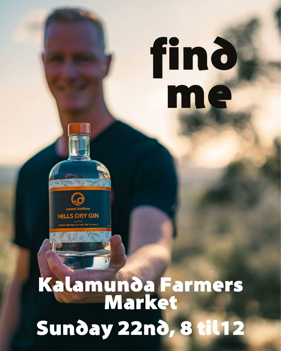 News Flash! I'll be at the Kalamunda Farmer's Market THIS Sunday from 8am until noon! Central Mall, Kalamunda.

Come on down, grab your fruit and veg, and try my delicious spirits and liqueurs.

#amazing_wa #carmeldistillery #ginstagram #shopsmallperth #tasteperthhills