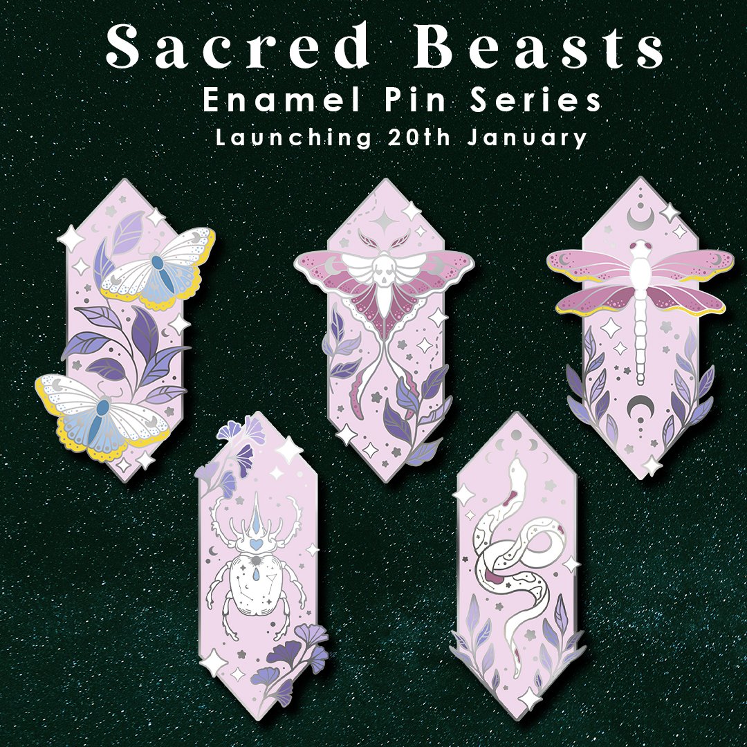 Swiftterlyy's tweet photo. 🦋🌛THE SNAKE🌜️🦋⁠
⁠
The fifth and final pin reveal, the snake! 🐍⁠
⁠
There are early bird discounts for the first 48 hours so make sure to set a reminder! 😄⁠
⁠
Kickstarter launches 20th January 1PM GMT time ⏰⁠ https://t.co/bEt6SVJCSM