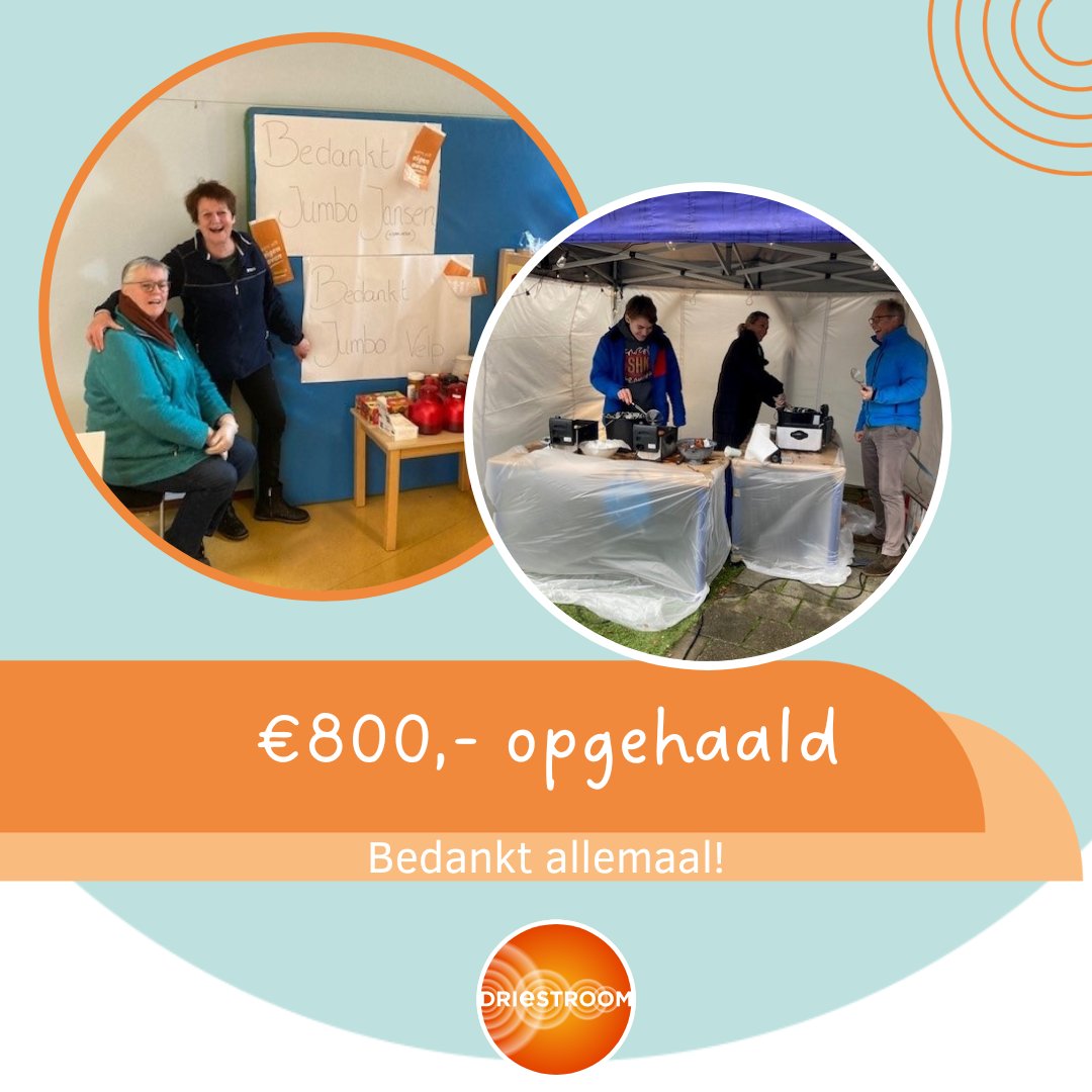 De oliebollenactie van Dol~fijn in Velp heeft €800,- opgeleverd! Op 29-12 hebben ouders, verwanten en medewerkers met veel liefde oliebollen gebakken. Alle ingrediënten zijn gesponsord door Jumbo Elderveld en Jumbo Velp. Het bedrag wordt besteed aan de tuin van Dol~fijn!