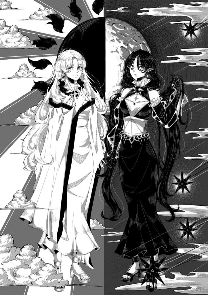 eto_1222's tweet photo. 日と月

#イラスト 
#創作 
#冬の創作クラスタフォロー祭り https://t.co/ZYcfec3NEa