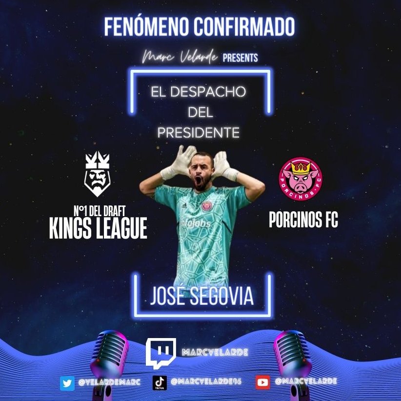ELPRESIDENTE_N1's tweet photo. @13segovia13  Nuevo fenómeno confirmado! El Nº1 #DraftKings jugador del @PorcinosFC  de @IbaiLlanos  en la @KingsLeague pasará por el #despachodelpresidente.Mil gracias mi rey!
RT y like para este monstruo.¿Qué le preguntarías? #KingsLeagueJ3  #ibai  #aguero  #futbol #Pique https://t.co/9m2WFkOSym