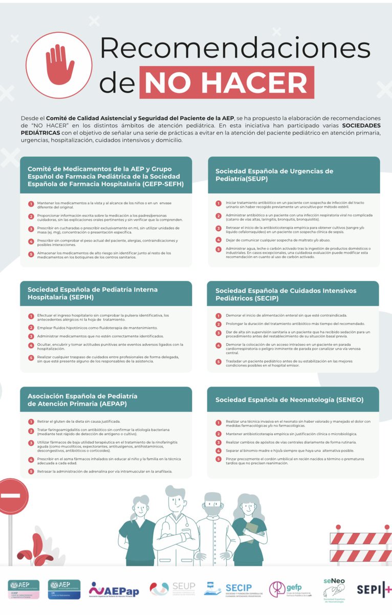 ⛔️🏥👶Lista con 30 recomendaciones de #NoHacer en los distintos ámbitos de atención pediátrica <a href="/aepediatria/">AEP</a>

Ha participado nuestro grupo <a href="/GEFP_SEFH/">GEFP</a> junto a <a href="/SEPIH_ES/">Sociedad Española Pediatría Interna Hospitalaria</a> <a href="/aepap/">AEPap</a> <a href="/TSEUP/">SEUP</a> <a href="/lasecip/">SECIP</a> <a href="/SENeonatologia/">seNeo</a>

👉Lista: ow.ly/Ergq50MuNnM
👉Noticia: ow.ly/ZnHf50MuM8V