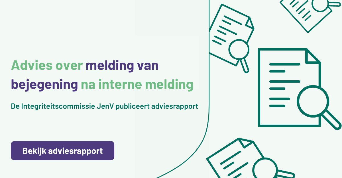 integriteitJenV's tweet photo. De Integriteitscommissie JenV publiceerde een rapport met advies over een melding van bejegening na een interne melding.

In de geanonimiseerde versie van dit rapport lees je een samenvatting, het oordeel van de commissie en het standpunt van de werkgever: https://t.co/chixFNgiVc https://t.co/wNOa8KwKWh