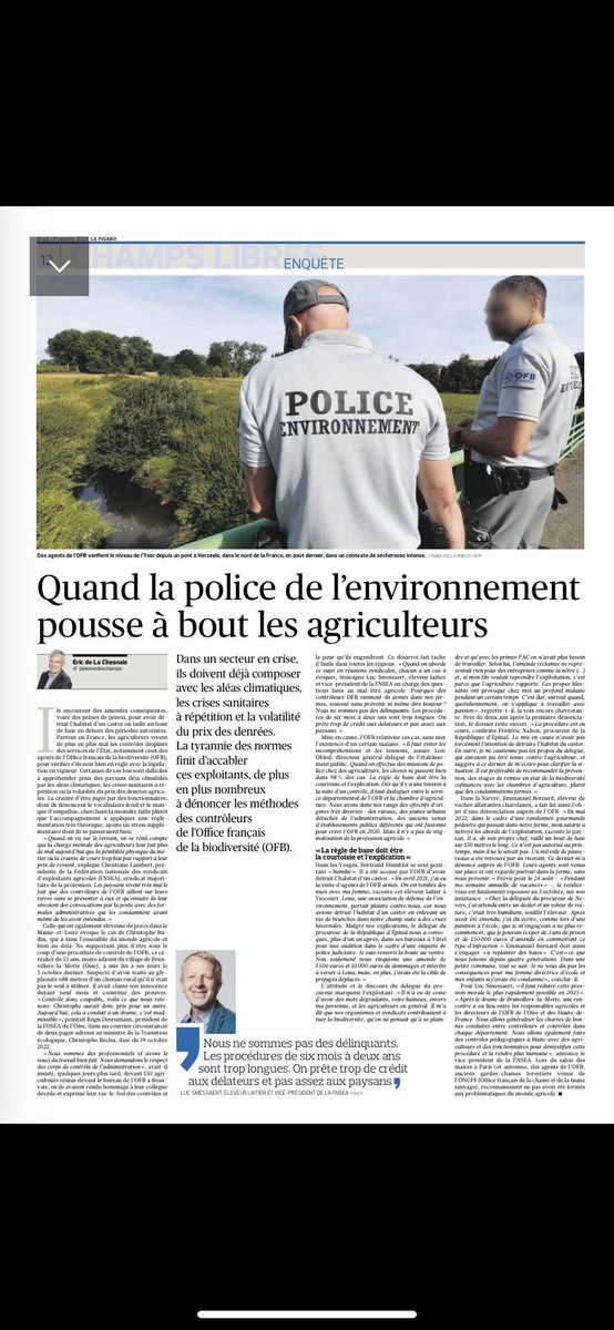 Les agriculteurs ne sont pas contre les contrôles car ils sont des professionnels . Il faut qu’ils soient écoutés et non présumés coupables avant même d’avoir prononcé le 1er mot.