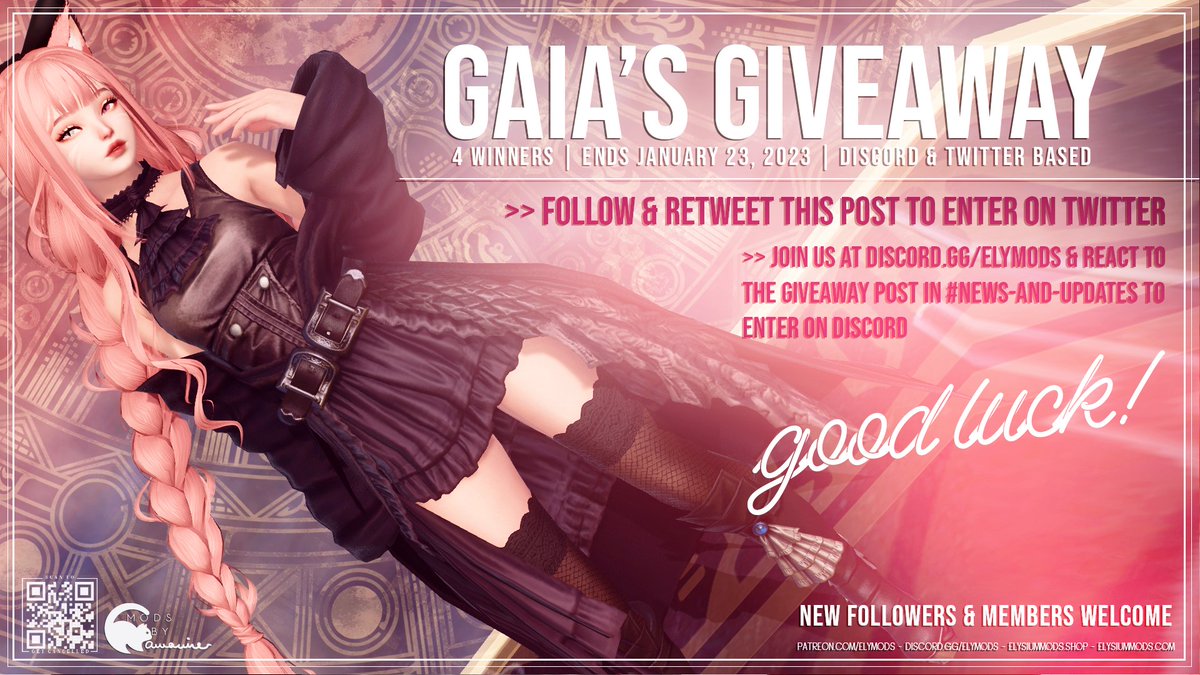 elysiummods's tweet photo. Why spend your own money on this lazily made thing when you can just enter for a chance to win it for free?

4 winners - 2 on Twitter and 2 on Discord.

Follow + RT to enter on here, and join us on https://t.co/jnfGDpyW45 to enter on Discord.

Ends 01/23/23. #Gposers #ffxivsnaps https://t.co/D7BEvxZvGu