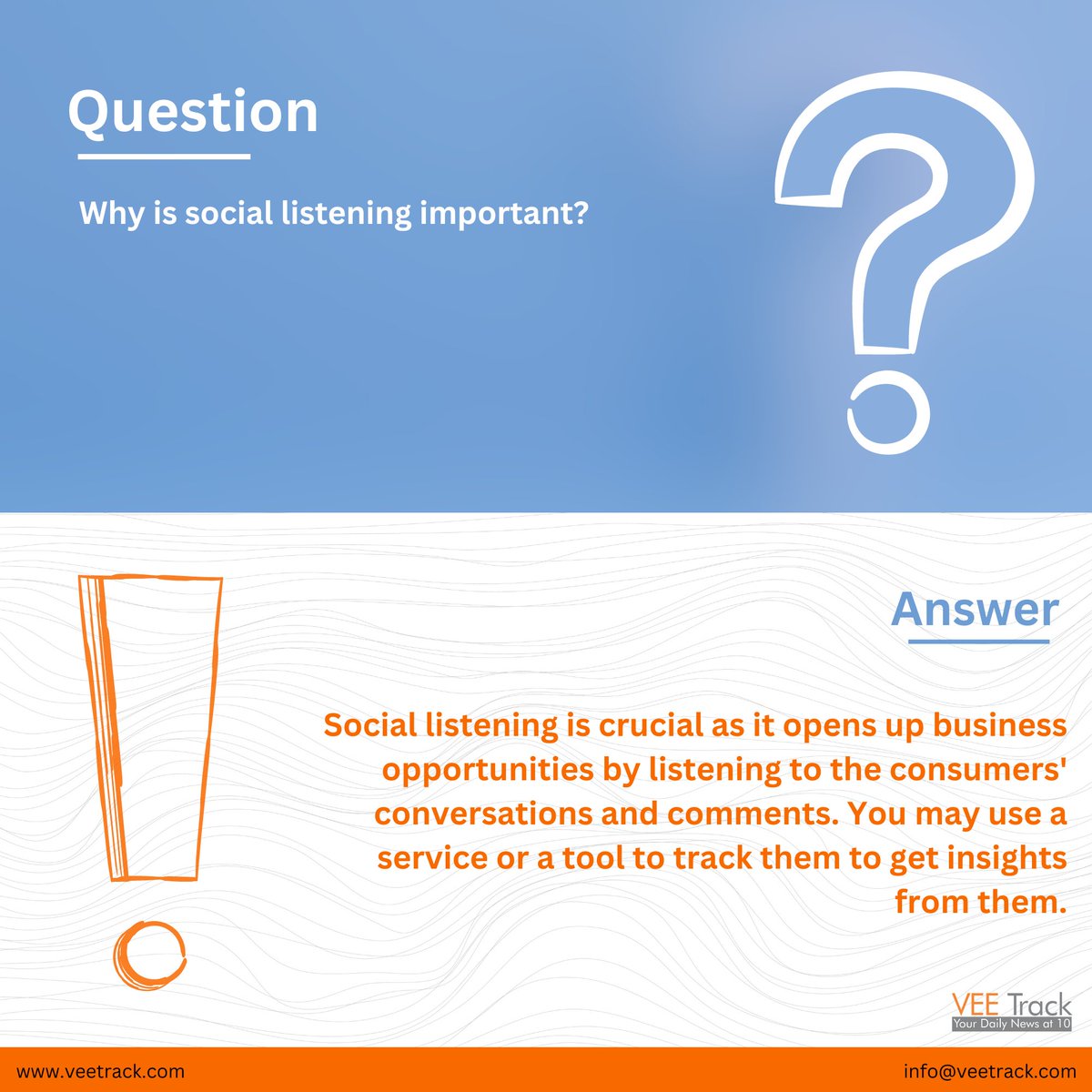 #Sociallistening gives you an advantage in tracking the needs of the market through derivation from consumers' opinions. Vee Track helps #businesses to track and analyze insights from them. 

Know More: bit.ly/3XoegEb
#SocialMonitoring #SocialMediaMonitoring