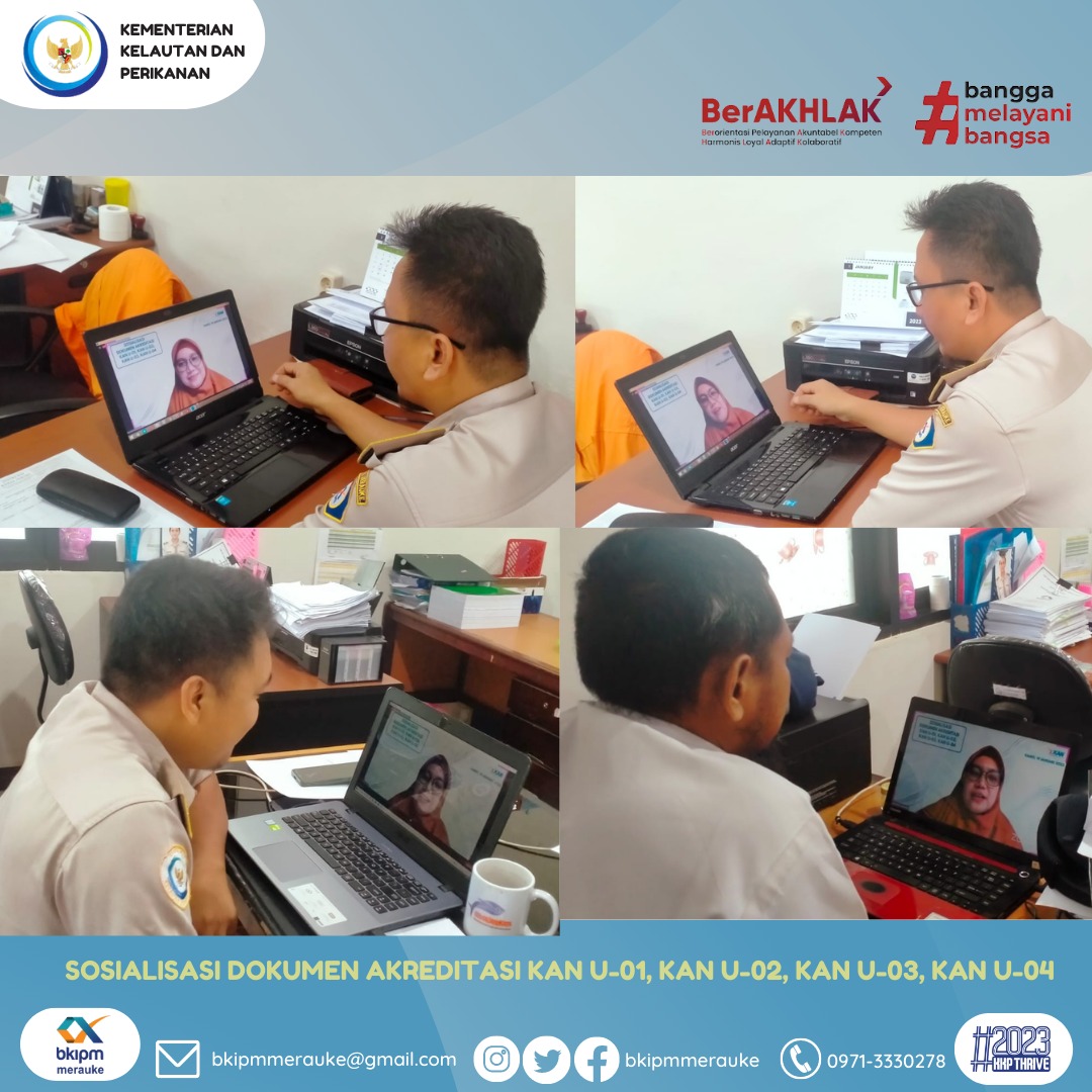 BP2MHKPMerauke's tweet photo. 19/1/2023 Petugas Laboratorium uji Stasiun KIPM Merauke mengikuti kegiatan Sosalisasi Dokumen Akreditasi KAN U_01,KAN 02,KAN 03,KAN 04 secara daring.
#KKPThrive 
#KKPGOID 
#SaktiWahyuTrenggono 
@bkipm_kkp 
@SlametMirza https://t.co/2XmZorE4XG