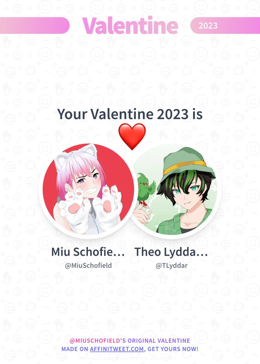 MiuSchofield's tweet photo. ✨ Valentine 

This year you're mine TLyddar! ❤️
And you, whom will be yours?

➡️ https://t.co/DfcJ9yXYrO https://t.co/qWYjZzmdsc