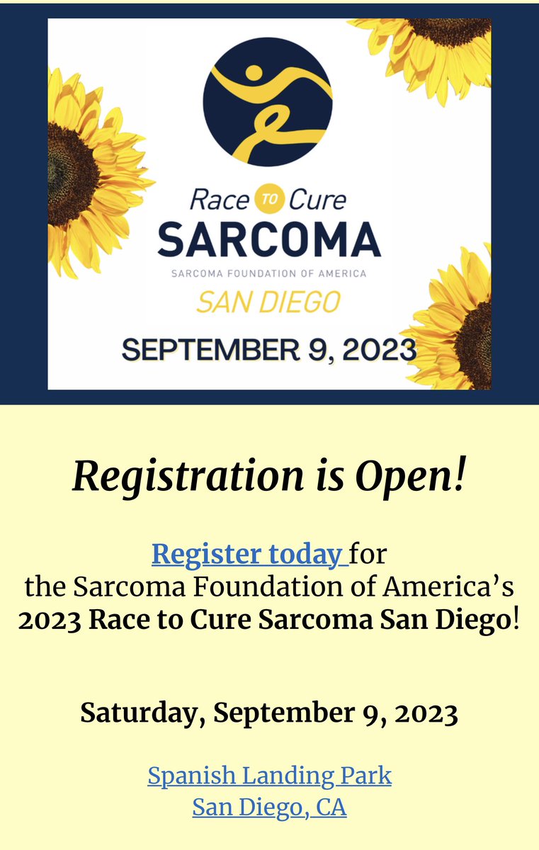 sarcsouthernca's tweet photo. Build your teams and get ready to race on September 9! @CureSarcoma #racetocuresarcoma #teamdrybones #sarcomaawarenes https://t.co/xrU5yIo30a