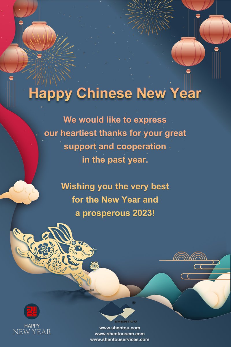 Workwear_stecho's tweet photo. Dear Customers,

We are pleased to inform you that our Chinese New Year holiday starts from Friday, 20 January, to Saturday, 28 January, 2023. Normal business will resume on Sunday, 29 January, 2023.

Wishing you the very best for the New Year and a prosperous 2023! https://t.co/rN7JZNIUGG