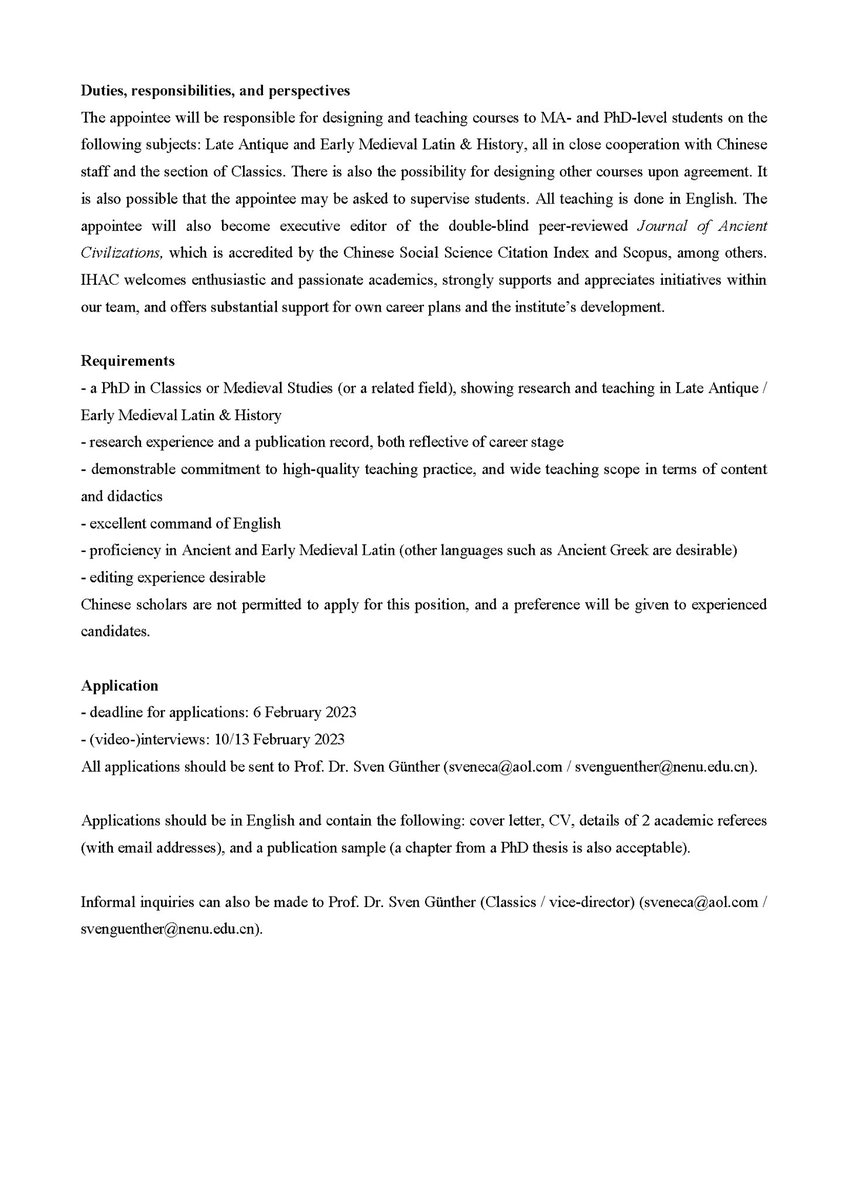 Dr. Sven Günther (@sveneca) on Twitter photo Join our team <a href="/IHAC_NENU/">Institute for the History of Ancient Civilizations</a> and become our next visiting professor in late #antique & #medieval studies! #Classics #ClassicsTwitter #medievaltwitter Join our team <a href="/IHAC_NENU/">Institute for the History of Ancient Civilizations</a> and become our next visiting professor in late #antique & #medieval studies! #Classics #ClassicsTwitter #medievaltwitter