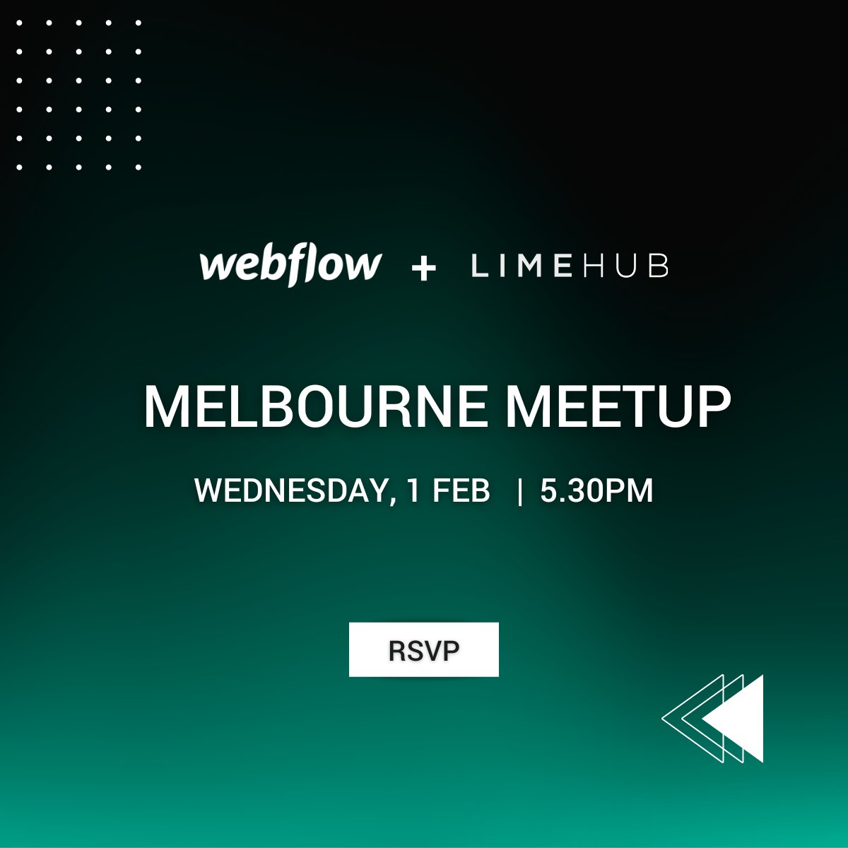 LimeHub's tweet photo. We are really excited to kick off our first Webflow Meetup and would like to invite you to join us for drinks and canapes at our WeWork office in Melbourne!

Find out more and RSVP at: https://t.co/6KSMwahVoO

@webflow #webflow #event #networking #website #uiux #melbourne https://t.co/m8pcUHgOKj