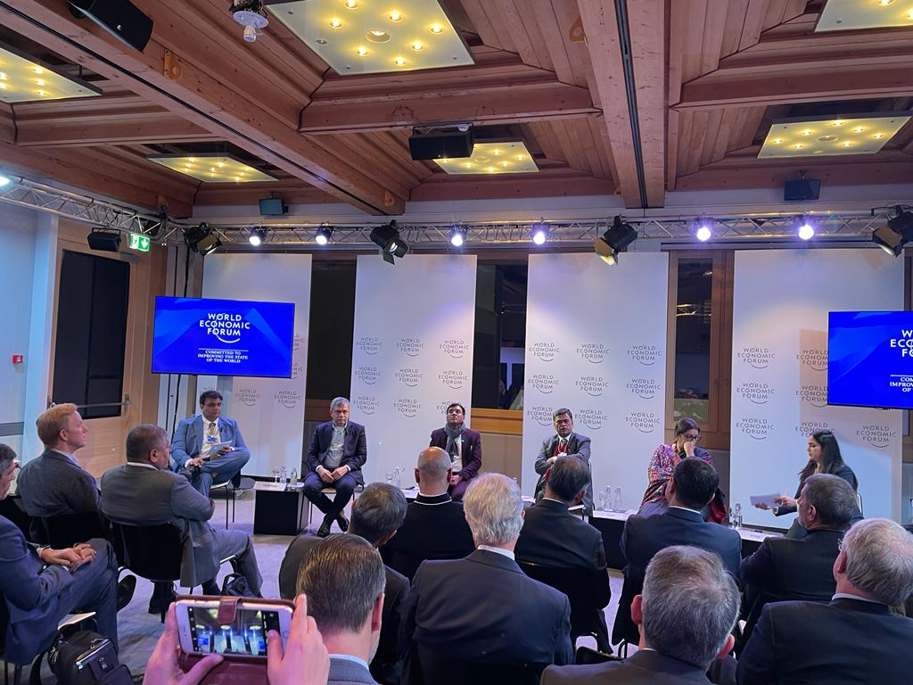Participating in the 'Country Strategy Dialogue' at #wef23  <a href="/Davos/">World Economic Forum</a> , Hon'ble Minister of Power and New &amp; Renewable Energy Shri <a href="/RajKSinghIndia/">R. K. Singh</a>  emphasised how India is taking synchronised policy action to develop a low carbon ecosystem in the energy sector...
#IndiaAtDavos2023