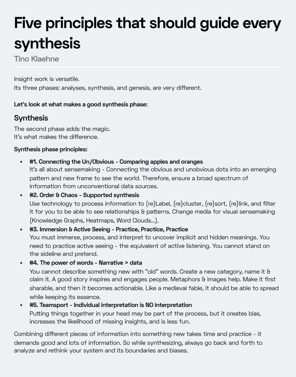 Five principles that should guide every synthesis