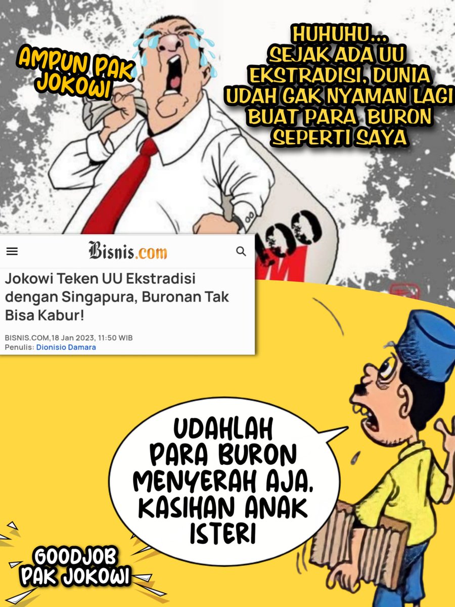 Jokowi Kejar Buronan ini berkat adanya #UUEkstradisi upaya ini amat sangat bagus, untuk memberantas buron negara. 
<a href="/KompasTV/">KOMPAS TV</a> <a href="/tvOneNews/">tvOnenews</a>